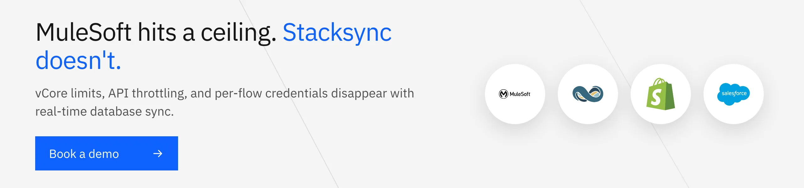 MuleSoft hits a ceiling. Stacksync doesn't.