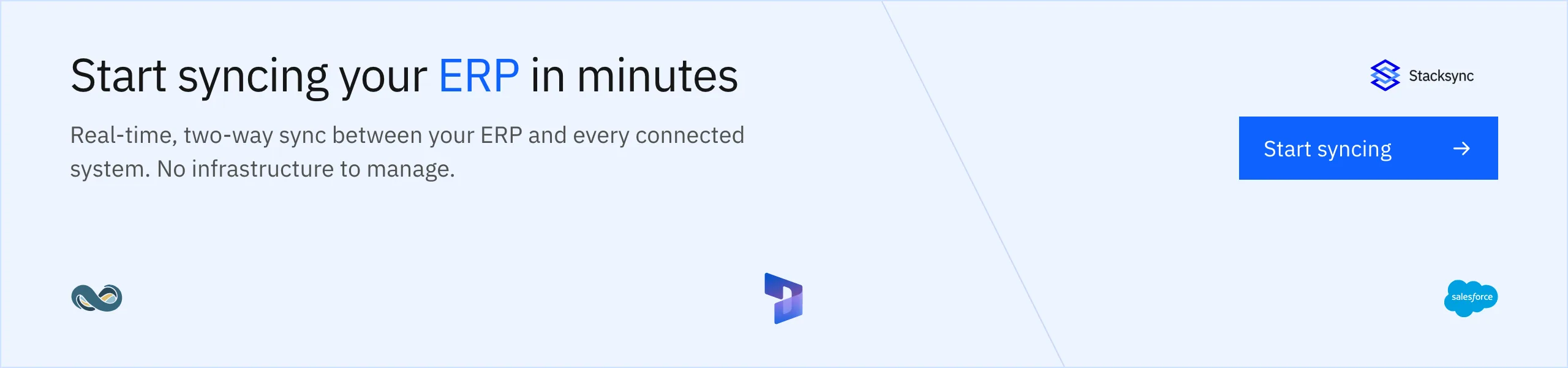 Start syncing your ERP in minutes with Stacksync
