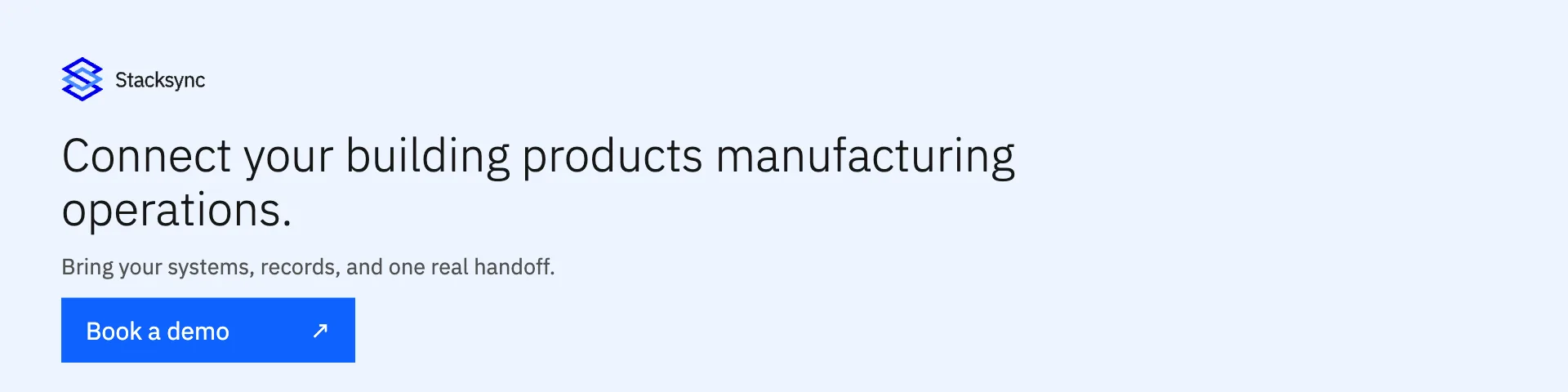 Book a demo for building products manufacturing operations